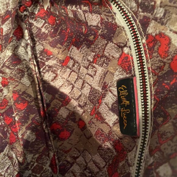 Elliott Lucca Crossbody Clutch Bag Python Embossed Leather Black Metallic Gray - Picture 9 of 11